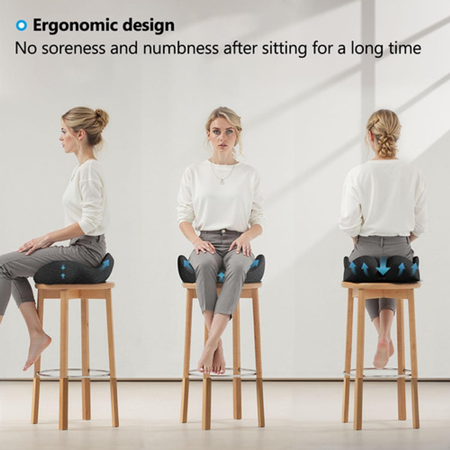 Cojín Ortopédico De Asiento Lumbar Antideslizante Oficina 31