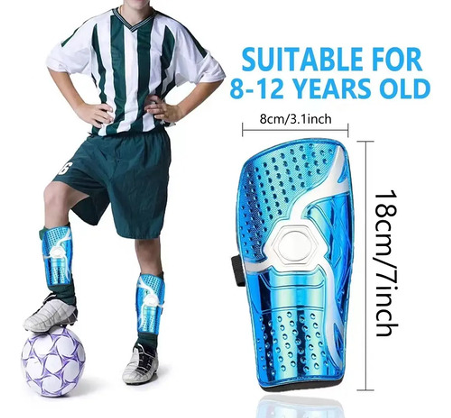 Espinilleras De Fútbol Con Tobillo Protectora Adulto Y Niños 16