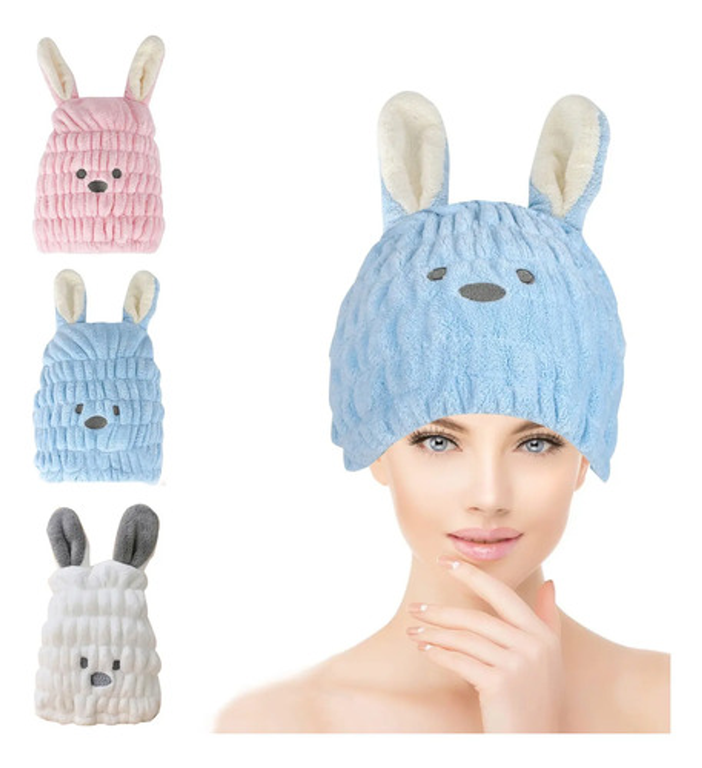 Pack 3 Toallas De Baño De Pelo Secado Para Niños Y Mujeres 1