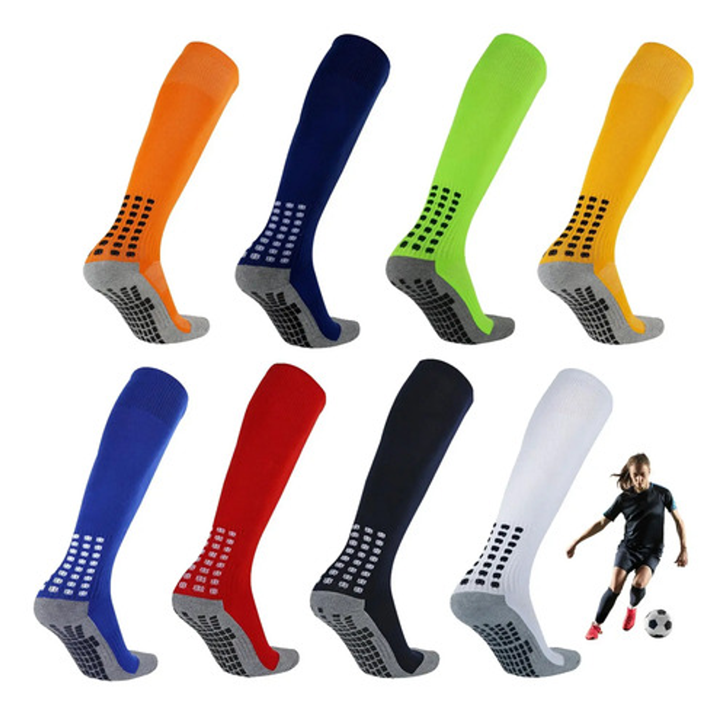 Pack 12 Media De Fútbol Deportiva Antideslizante Larga 1