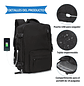 Mochila Viaje Genérica Large Travel Backpack Color Negro Diseño Liso 40l - Miniatura 8