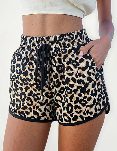 3x Short Deportivo Mujer Con Bambú Colores Surtidos Leopardo