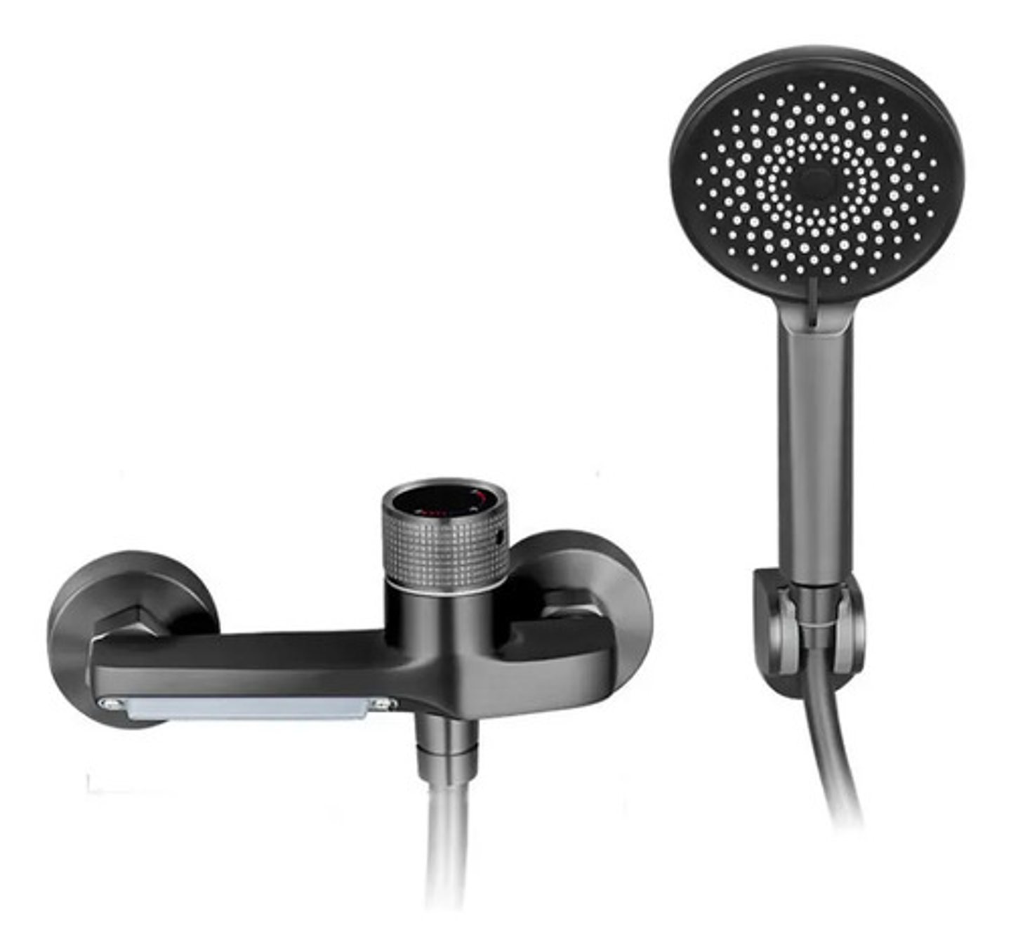 Llave Tina Ducha Monomando Gris Mate Flexible Regadera Ducha 1