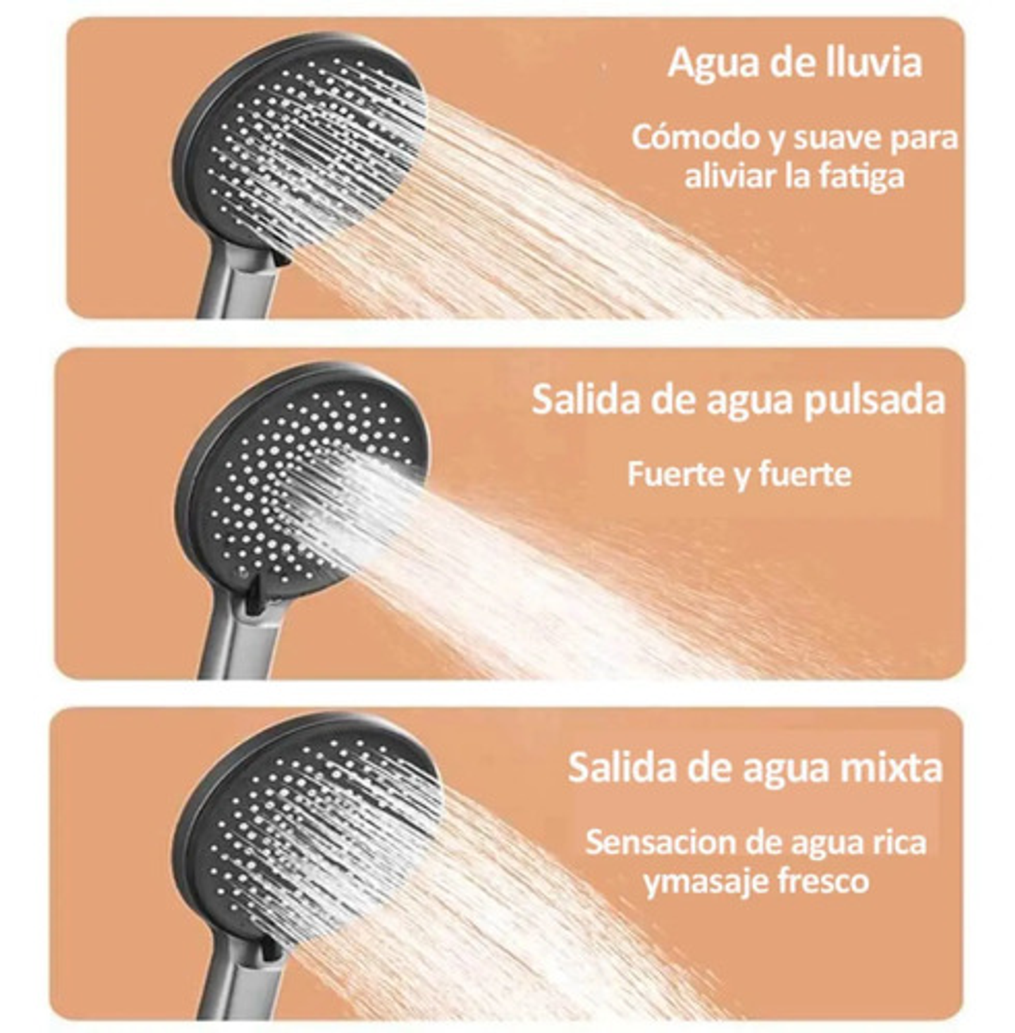 Llave Tina Ducha Monomando Gris Mate Flexible Regadera Ducha 2