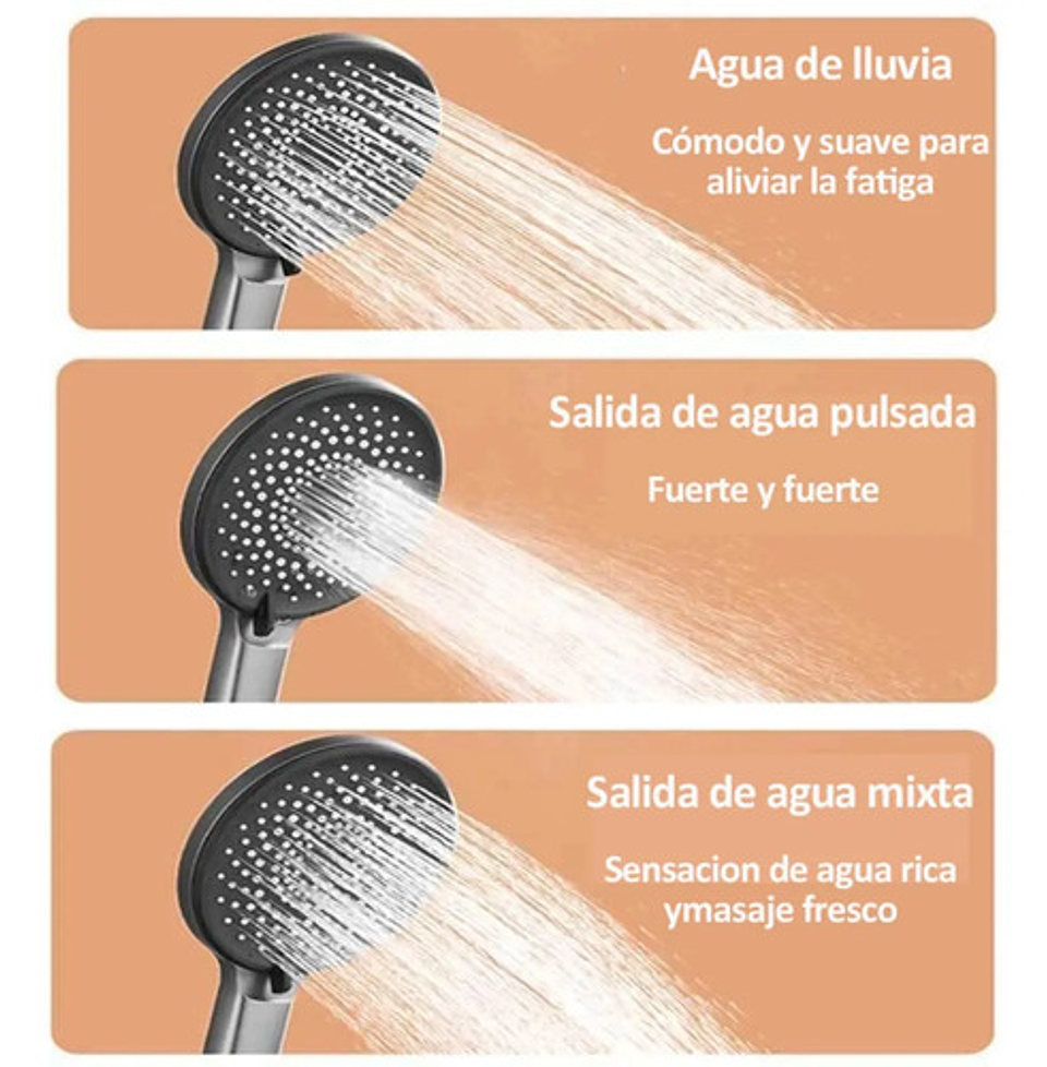 Llave Tina Ducha Monomando Gris Mate Flexible Regadera Ducha 2