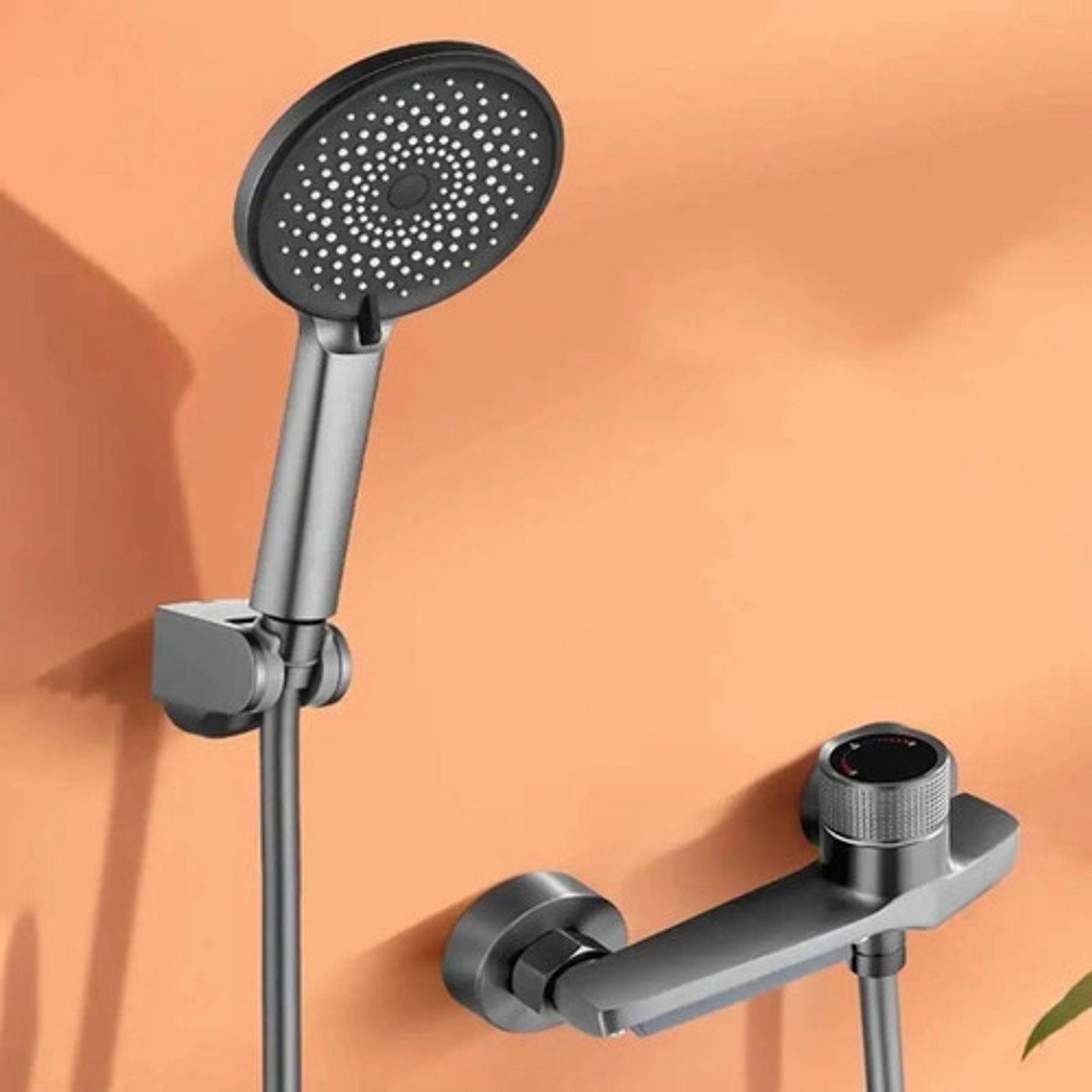 Llave Tina Ducha Monomando Gris Mate Flexible Regadera Ducha 5