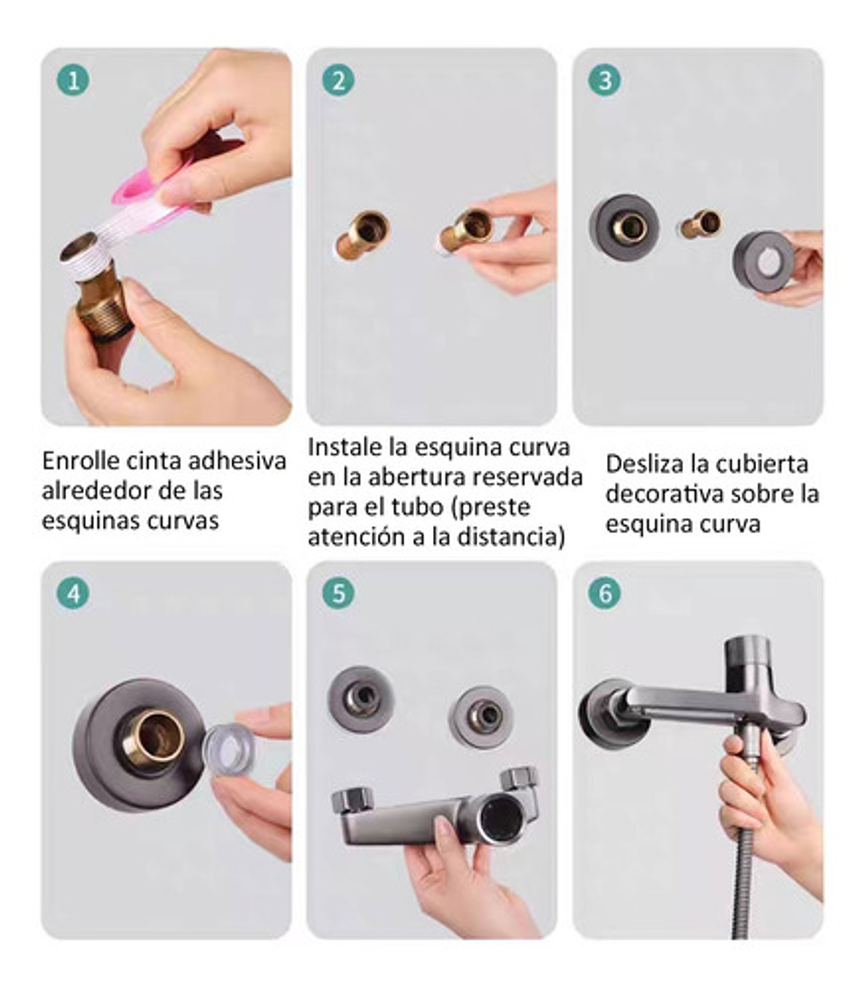 Llave Tina Ducha Monomando Gris Mate Flexible Regadera Ducha 9