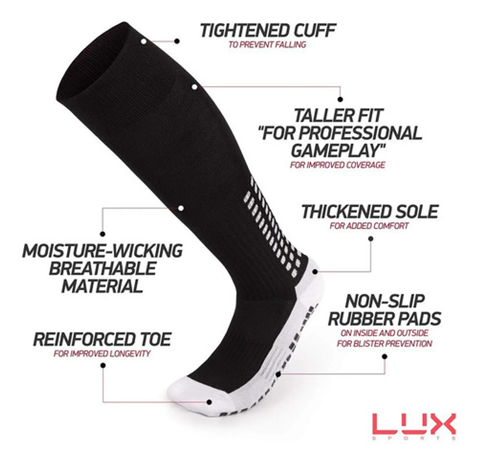 Pack 6 Media De Fútbol Deportiva Antideslizante Larga 10