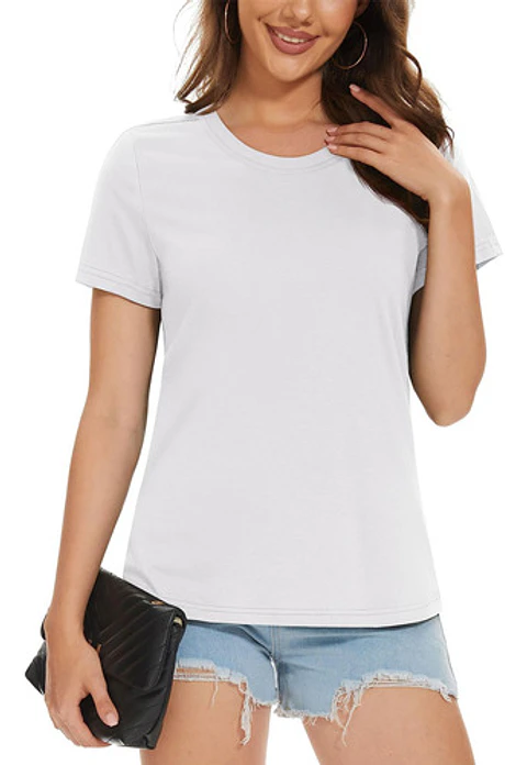 2 Camisetas Mujer Manga Corta Bambú Poleras Primavera Verano