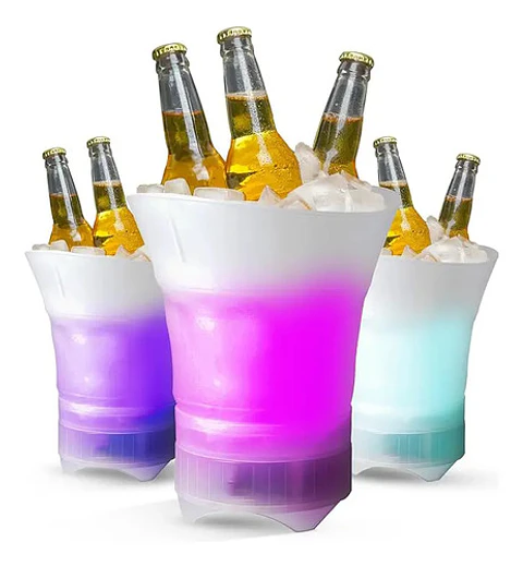 Pack 2 Cubitera Hielera Con Luz Led 5l Para Fiesta Hogar Bar