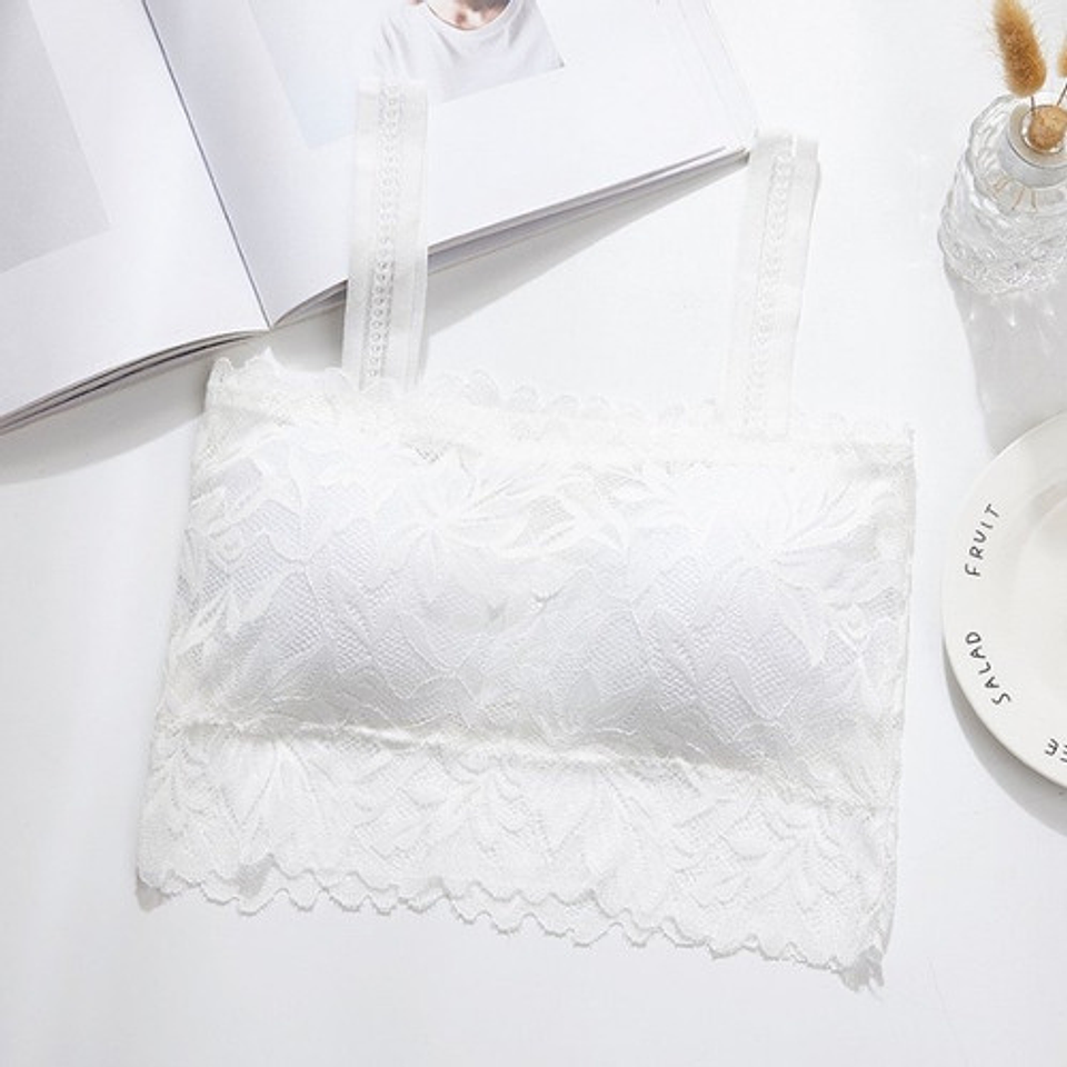 3x Sostén Sujetador Bralette Top De Encaje Lencería Floral 5