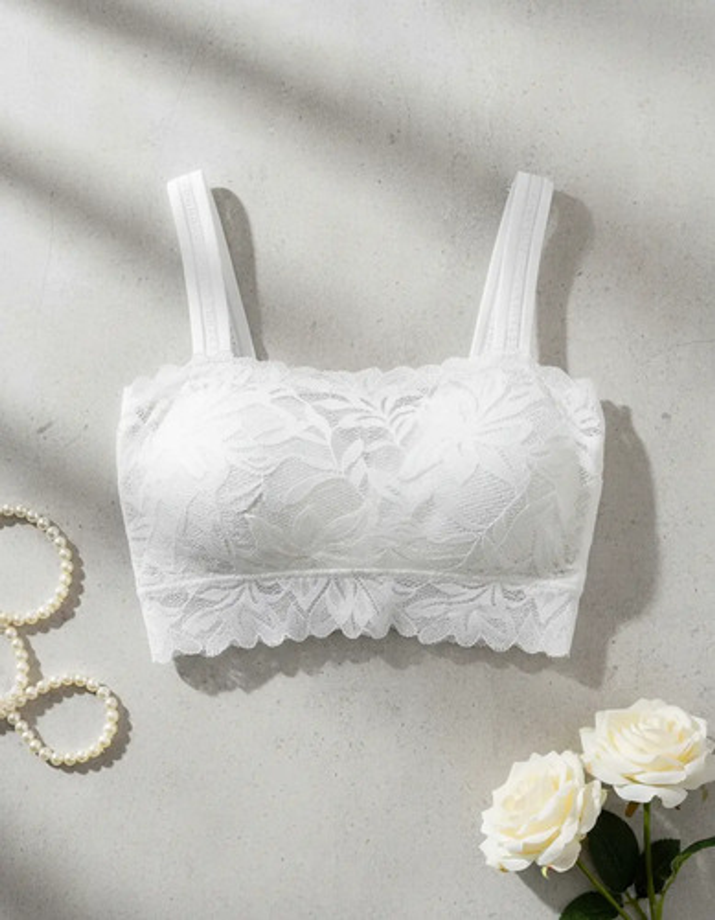 3x Sostén Sujetador Bralette Top De Encaje Lencería Floral 15