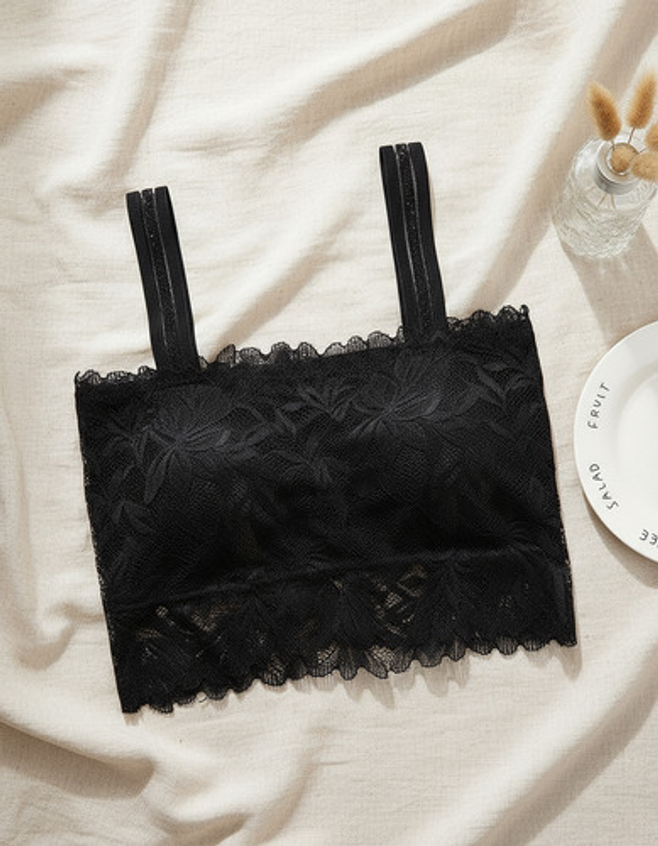 3x Sostén Sujetador Bralette Top De Encaje Lencería Floral 22