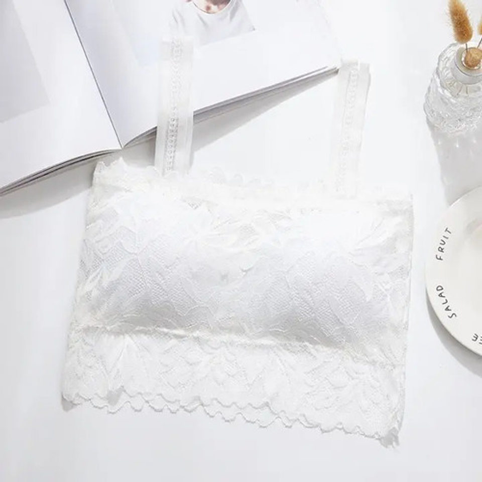 3x Sostén Sujetador Bralette Top De Encaje Lencería Floral 26