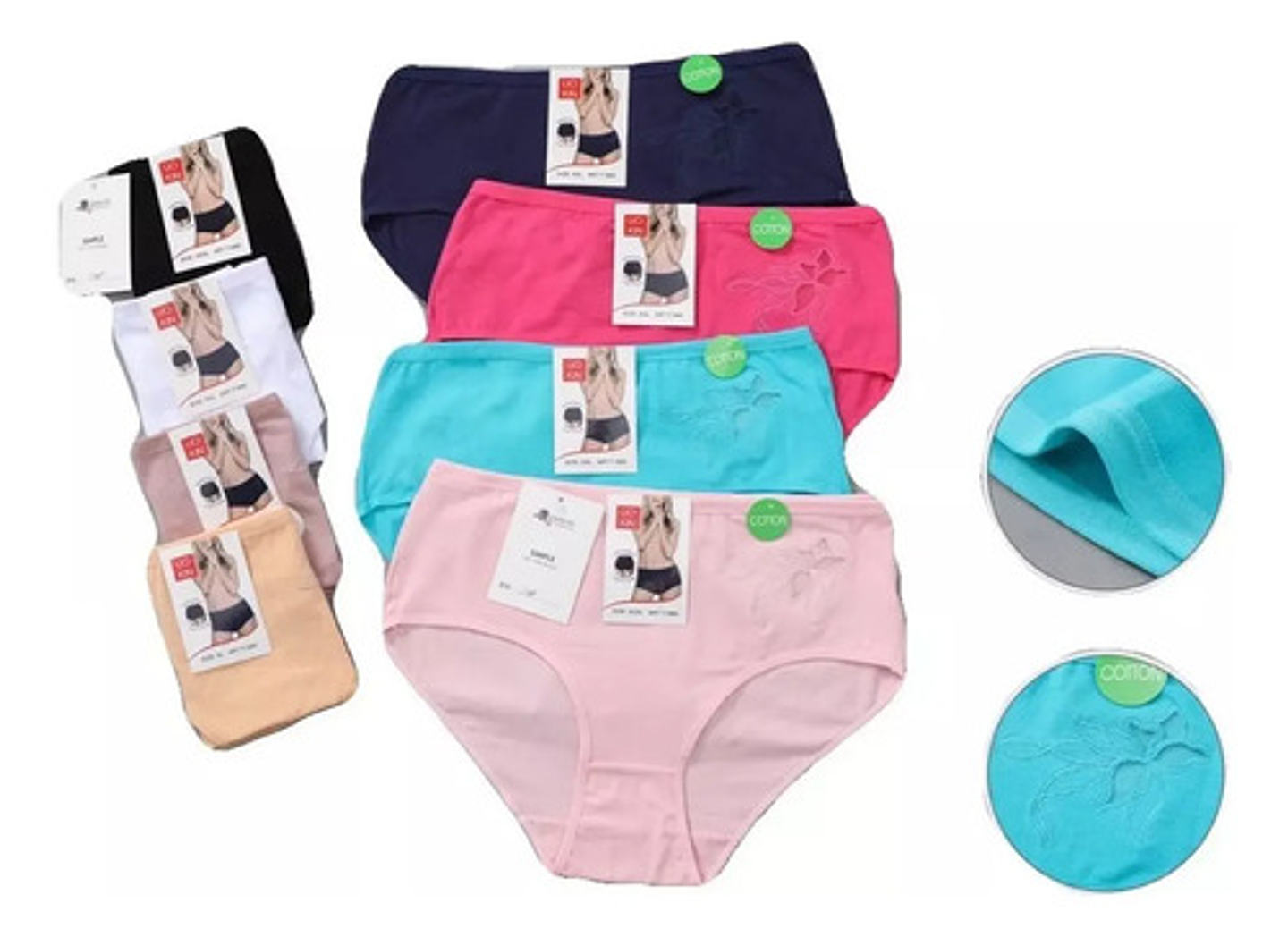 Pack 4 Calzones Algodón Mujer Tiro Alto Vario Modelo 2