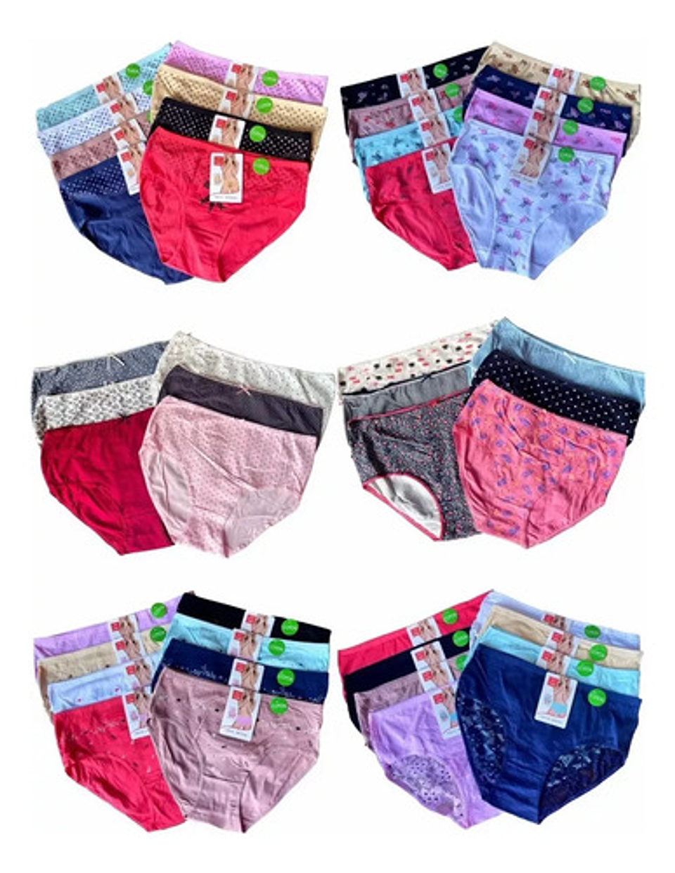 Pack 4 Calzones Algodón Mujer Tiro Alto Vario Modelo 4
