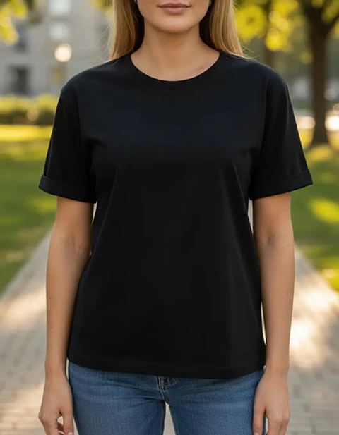 Camiseta Básica Manga Corta Con Bambú Mujer 