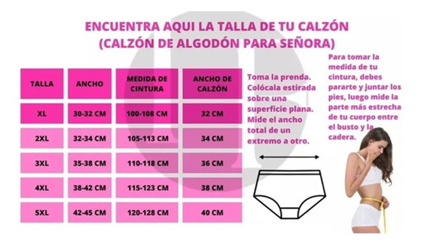 Pack6 Calzones Algodón Mujer Tiro Alto Señora Colores 4