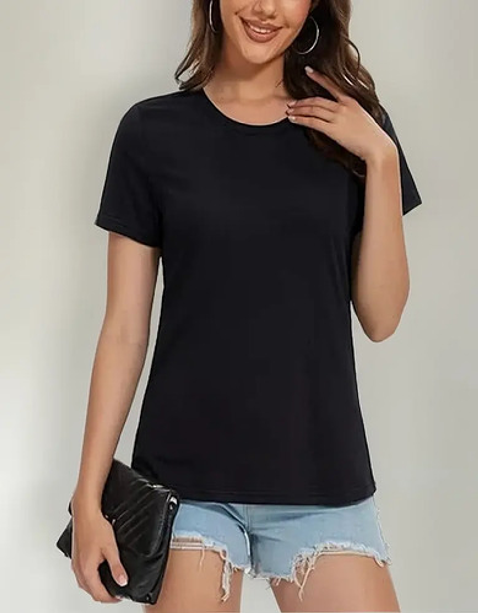 Pack 3 Camiseta Básica Manga Corta Con Bambú Mujer  1