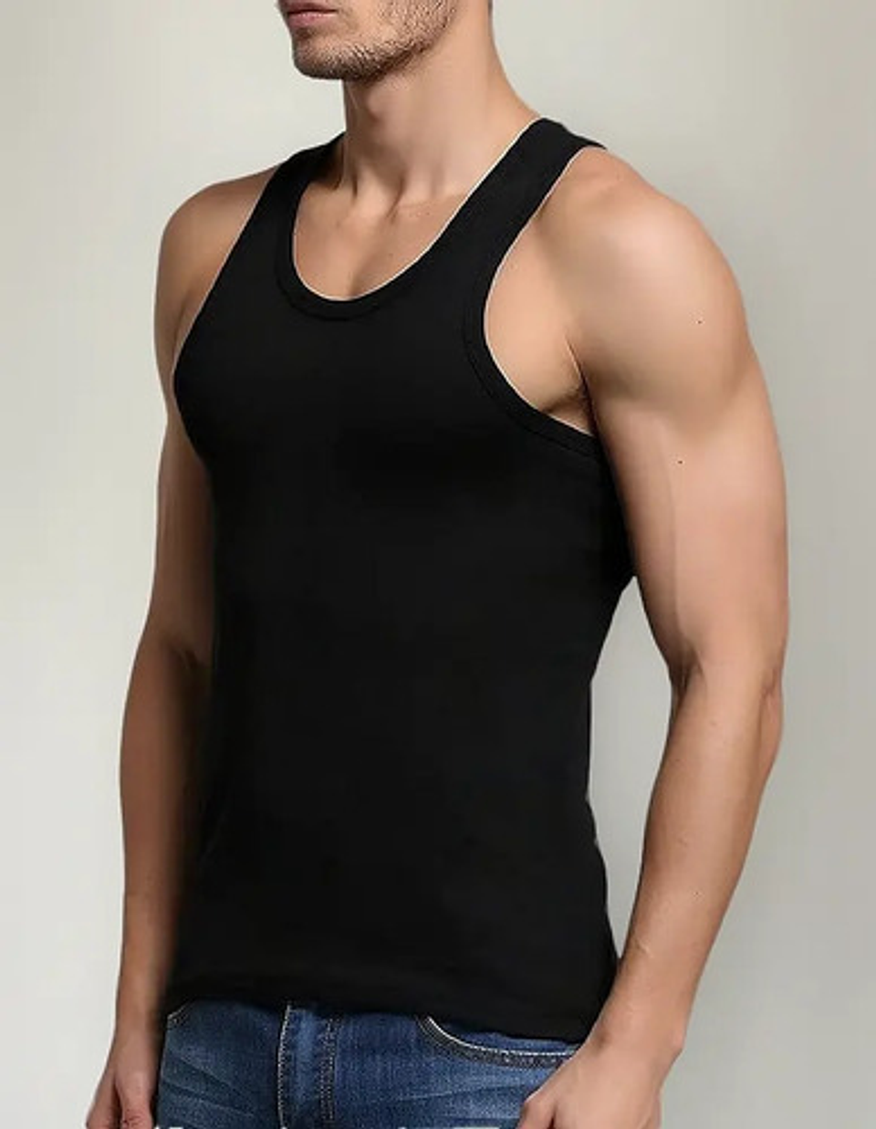 3x Camisetas Hombre Algodón Sin Manga Musculosas Hombre 11