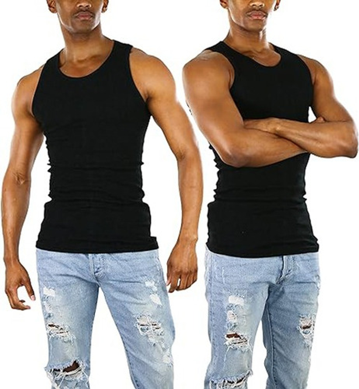 3x Camisetas Hombre Algodón Sin Manga Musculosas Hombre 12