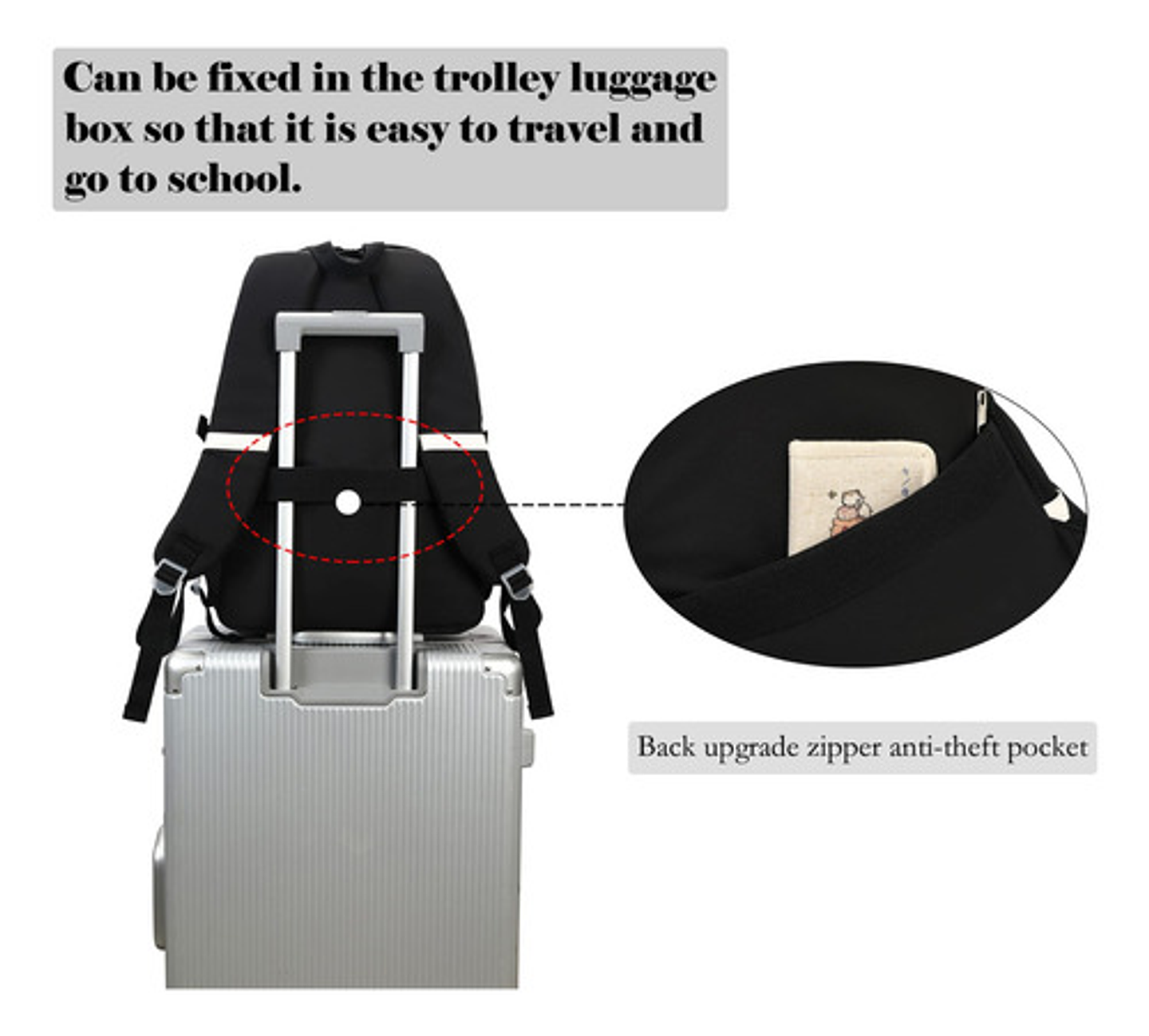 Mochila Bolso Escolar Juvenil Imprmeable Gran Capacidad 7