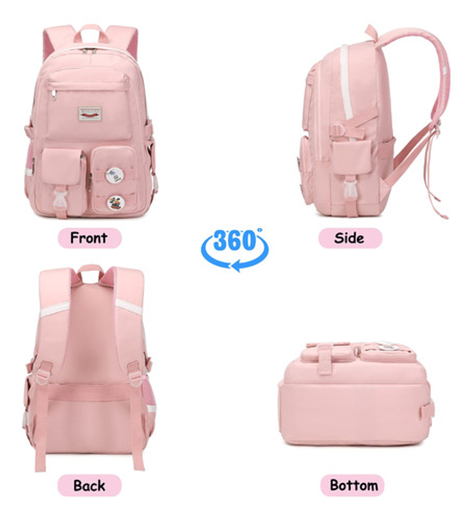 Mochila Bolso Escolar Juvenil Imprmeable Gran Capacidad 23