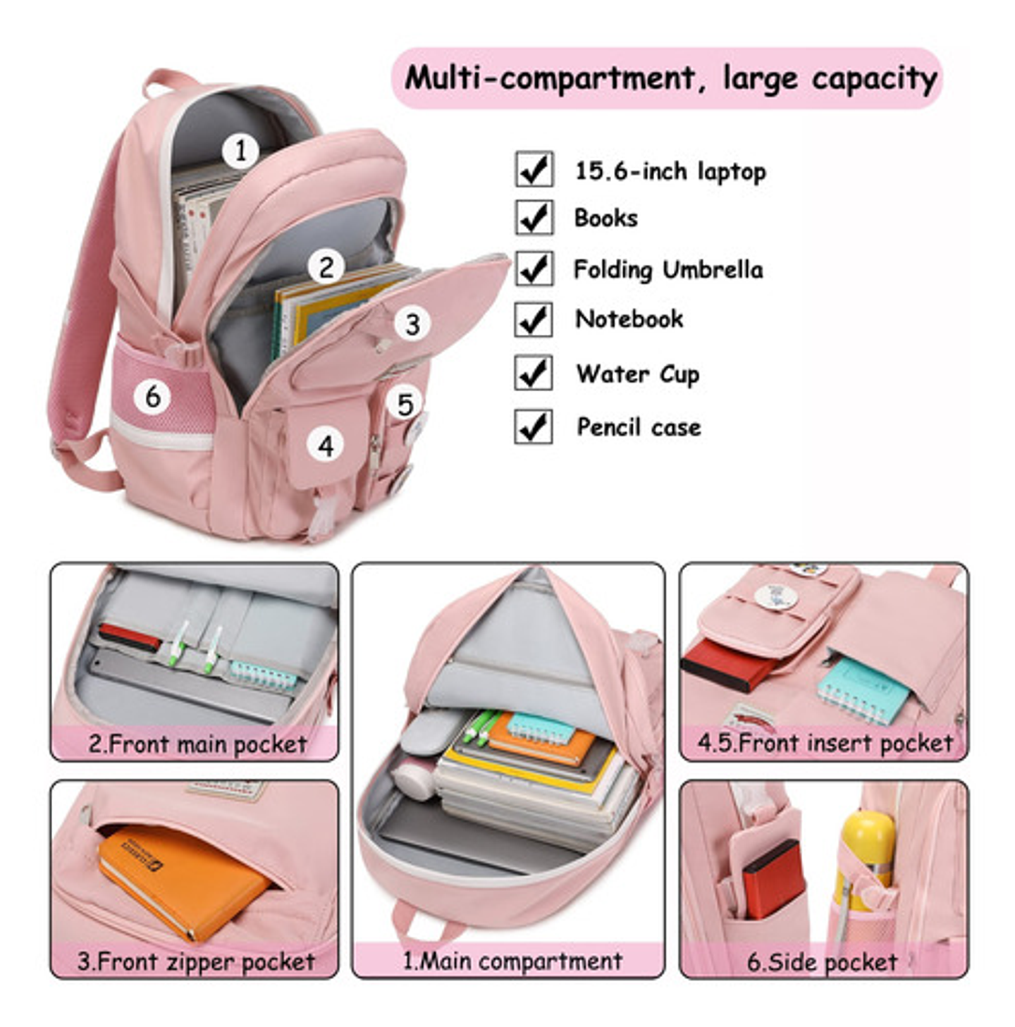 Mochila Bolso Escolar Juvenil Imprmeable Gran Capacidad 27