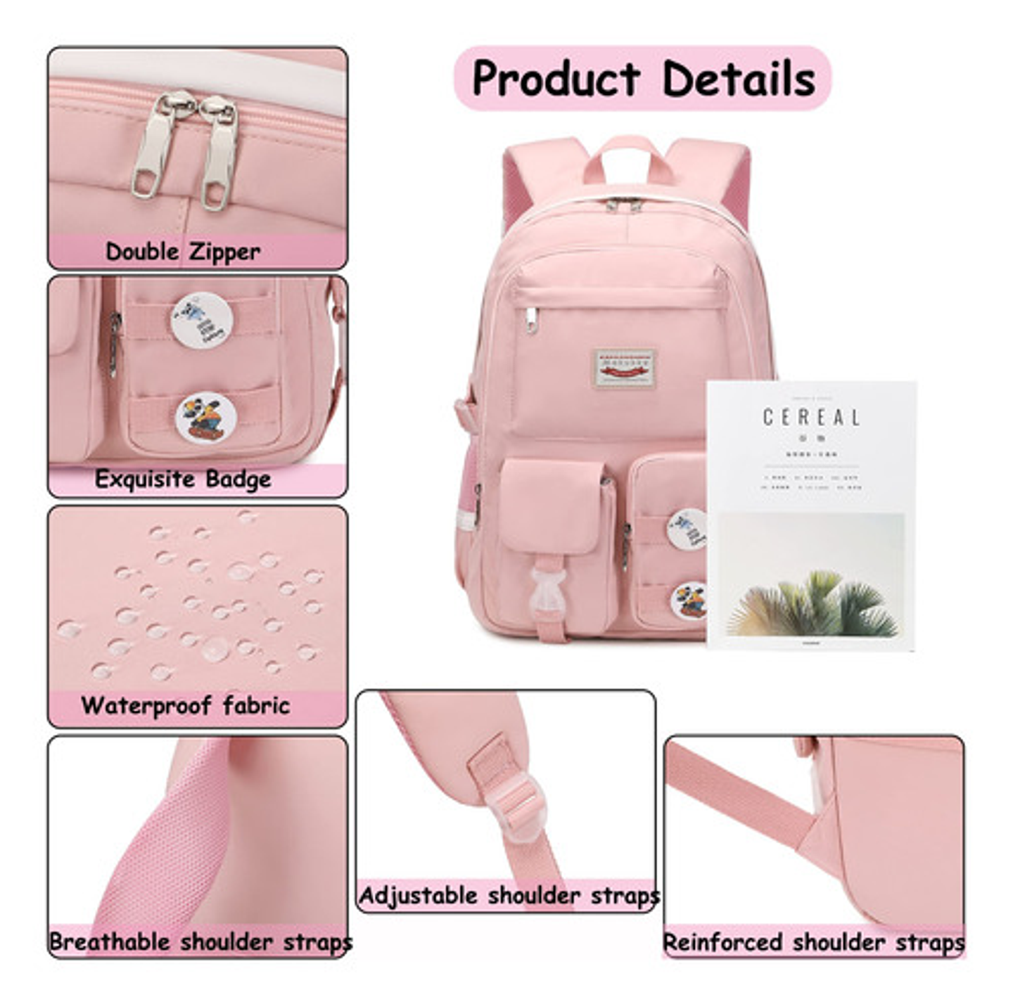 Mochila Bolso Escolar Juvenil Imprmeable Gran Capacidad 39