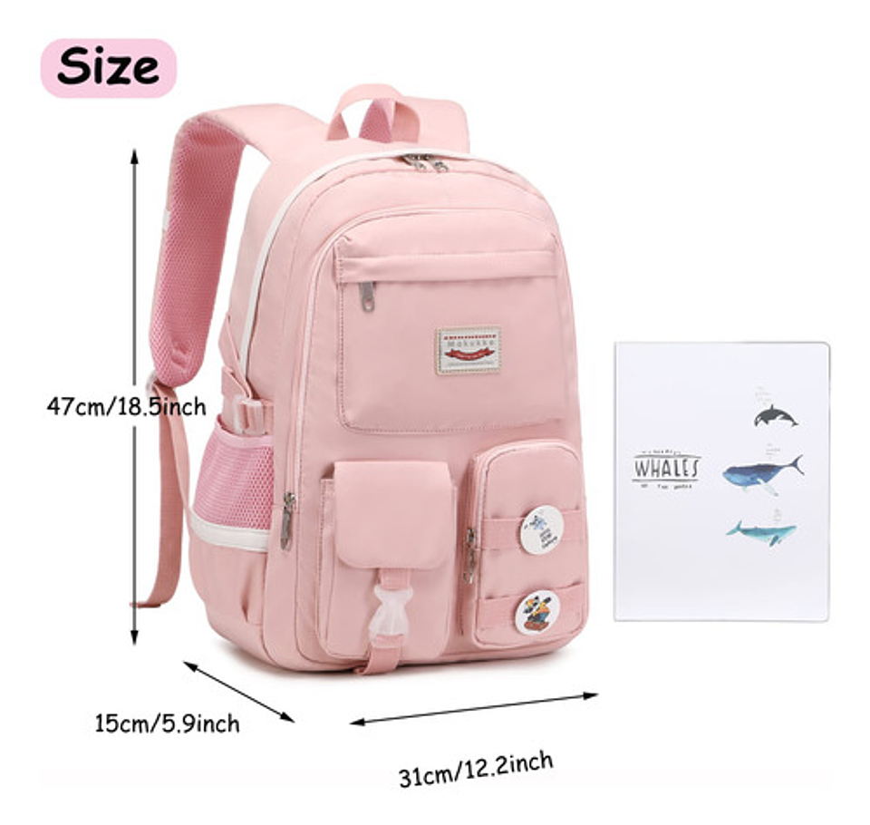 Mochila Bolso Escolar Juvenil Imprmeable Gran Capacidad 40