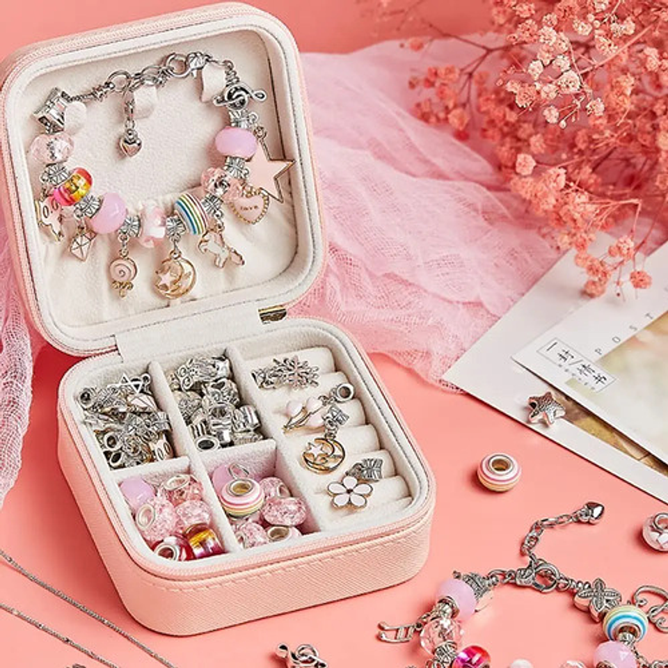 Set Para Hacer Pulseras Cuentas Bisuteria 66 Uds Diy Niñas 6