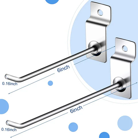 Pack 120 Ganchos Gancheras Panel Ranurado 15 Cm Colgador 