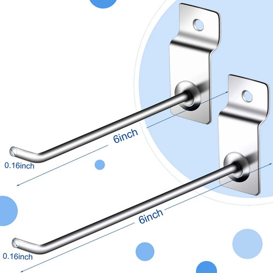 Pack 120 Ganchos Gancheras Panel Ranurado 15 Cm Colgador  2