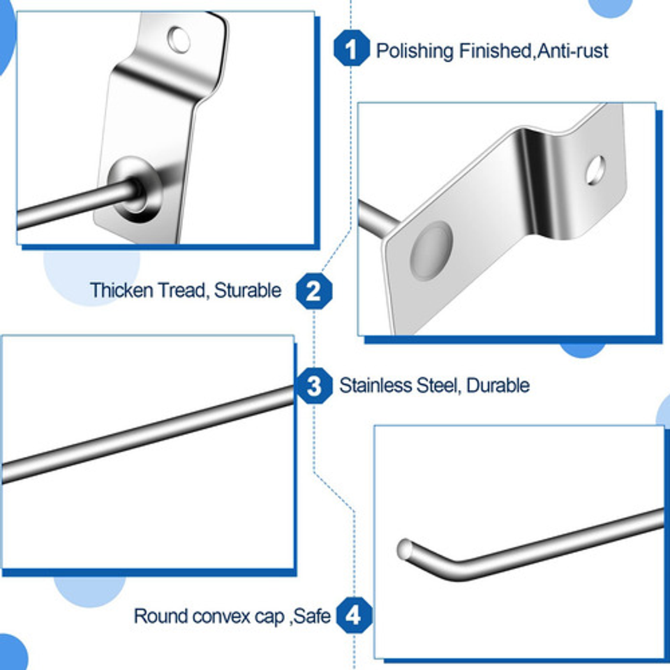 Pack 120 Ganchos Gancheras Panel Ranurado 15 Cm Colgador  3