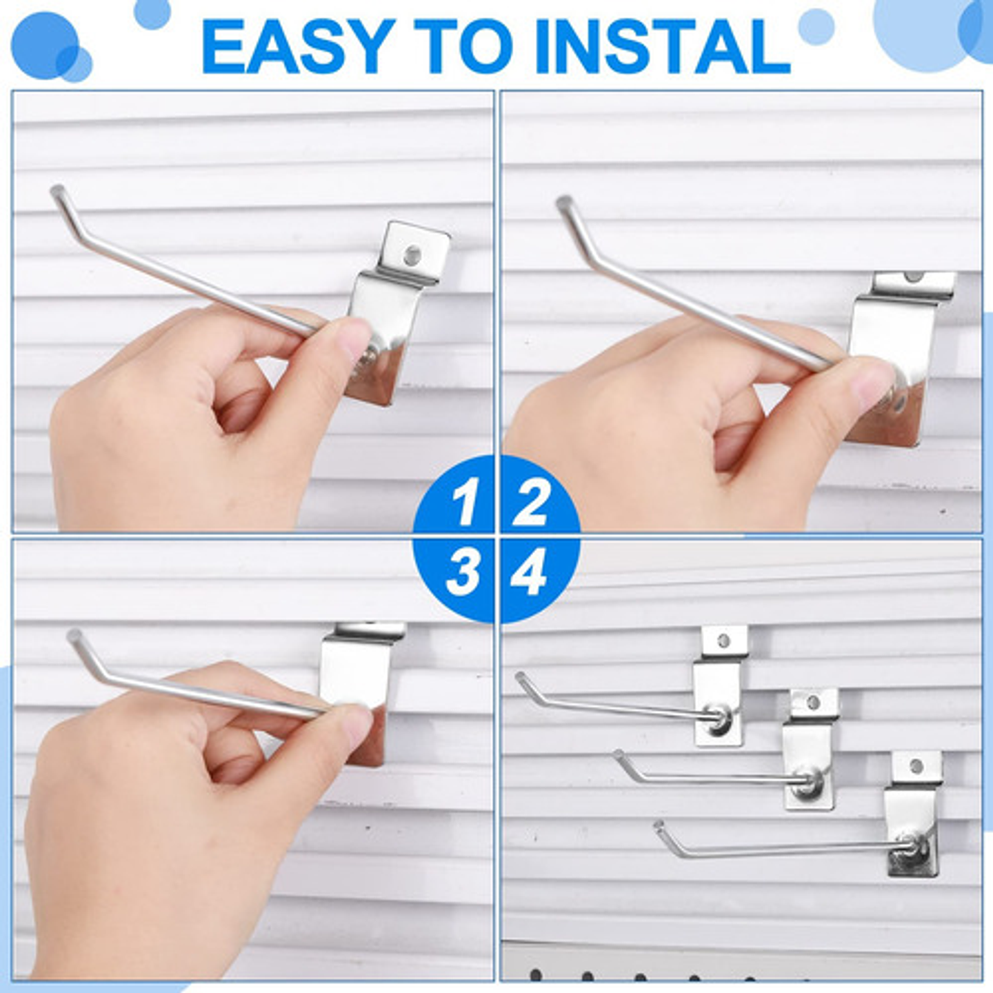 Pack 120 Ganchos Gancheras Panel Ranurado 15 Cm Colgador  4