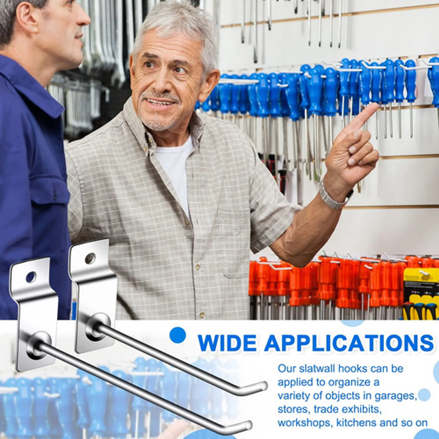 Pack 120 Ganchos Gancheras Panel Ranurado 15 Cm Colgador  5