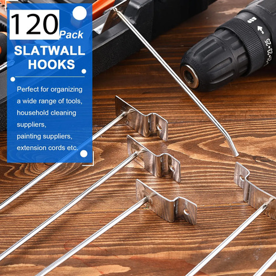 Pack 120 Ganchos Gancheras Panel Ranurado 15 Cm Colgador  6