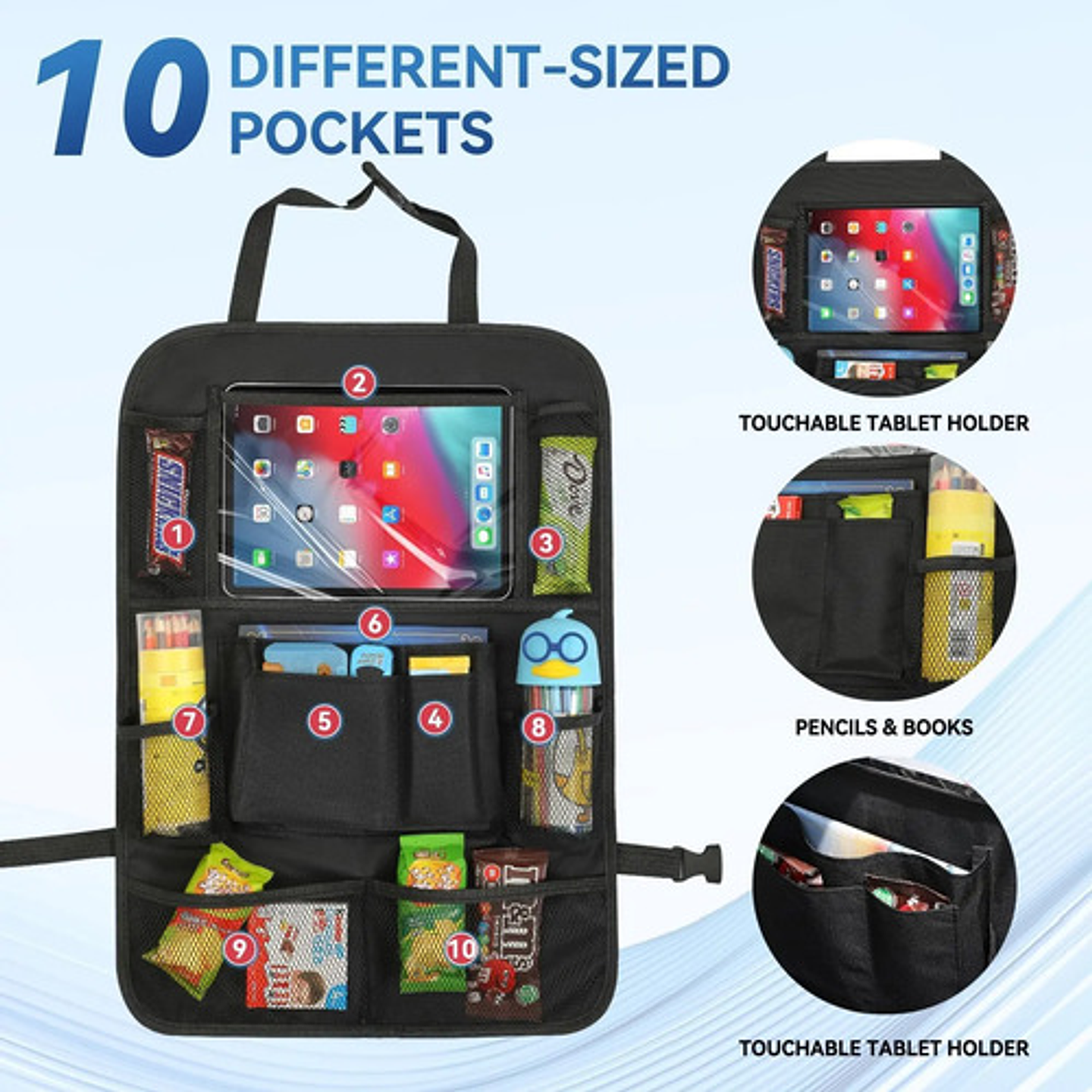 Bolso Organizador Para Asiento De Auto Con Cortina Parasole 2