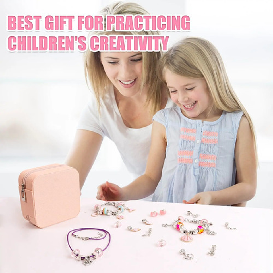 Set Para Hacer Pulseras Cuentas Bisuteria 66 Uds Diy Niñas 5