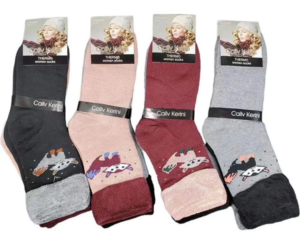 Preciox12 Calcetin Algodón Con Toalla  De Gruesos Para Mujer 1