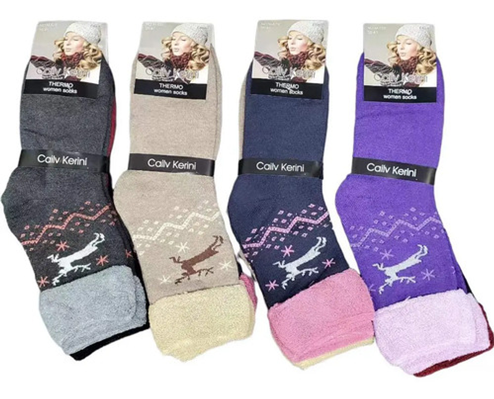 Preciox12 Calcetin Algodón Con Toalla  De Gruesos Para Mujer 2