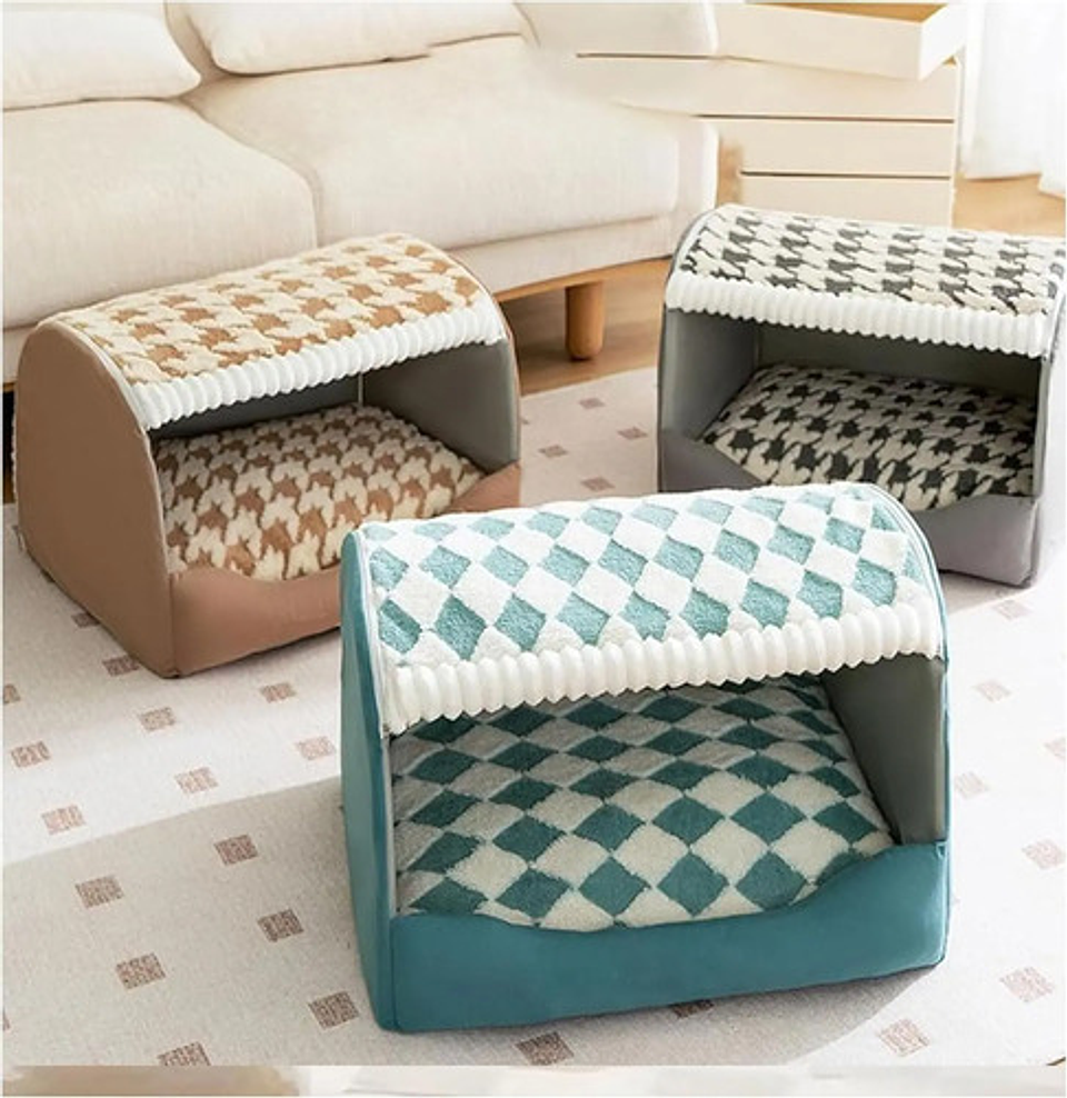 Cama Antiestrés Para Mascota Gatos Perros Felpa Premium 10