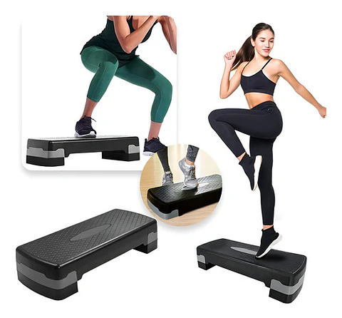 Banco Aerobics, Altura Ajustable Y Antideslizante. Plataforma Fitness Para Ejercicios Cardio Y Flexibilidad. Sistema De Entrenamiento De Gimnasio