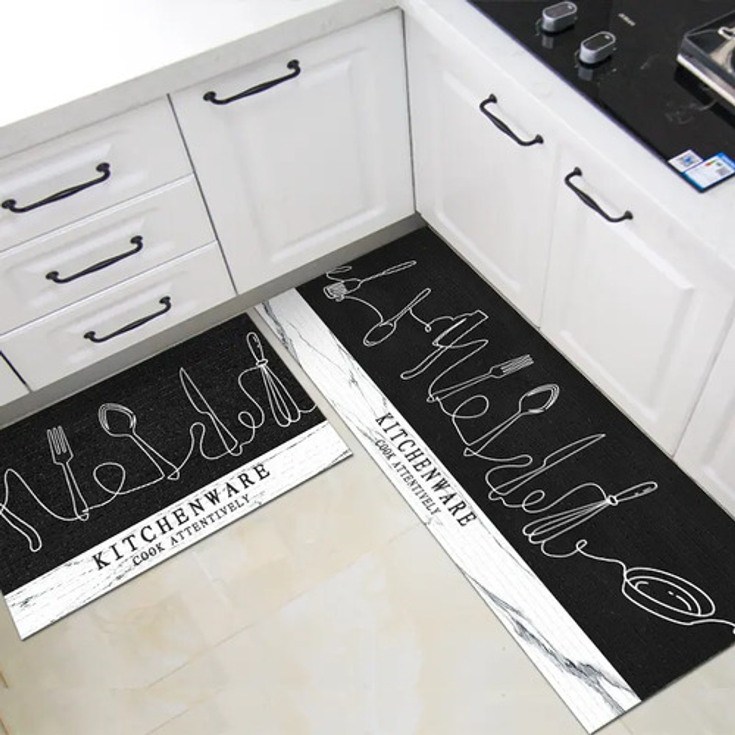 Set 2 Alfombra Cocina Piso Entrada Antideslizant Vario Model 2