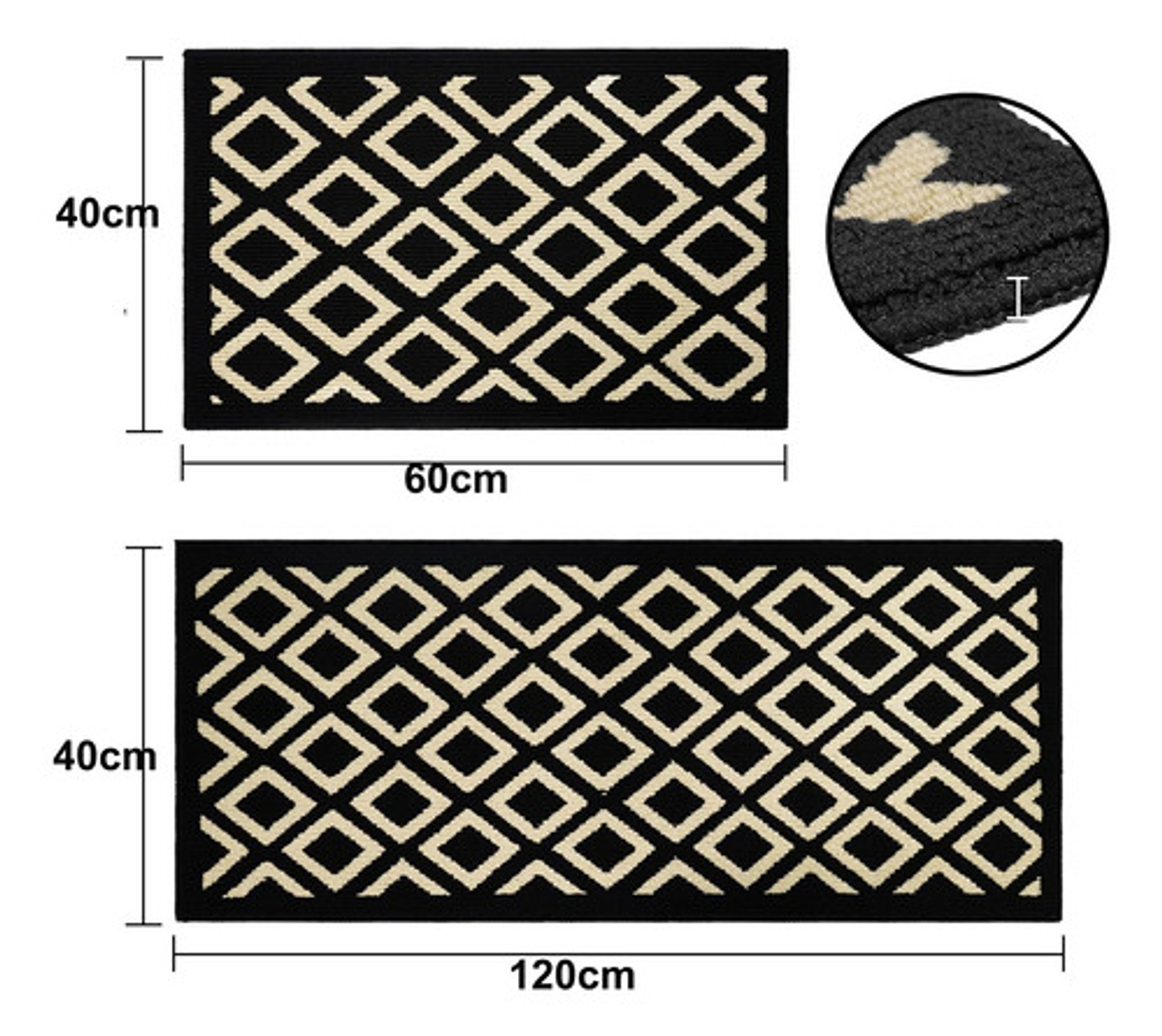 Set 2 Alfombra Cocina Piso Entrada Antideslizant Vario Model 14