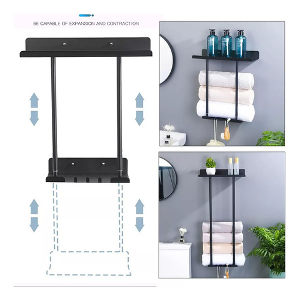 Colgador De Toalla Grados Baño Retráctil Acero Inoxidable  7