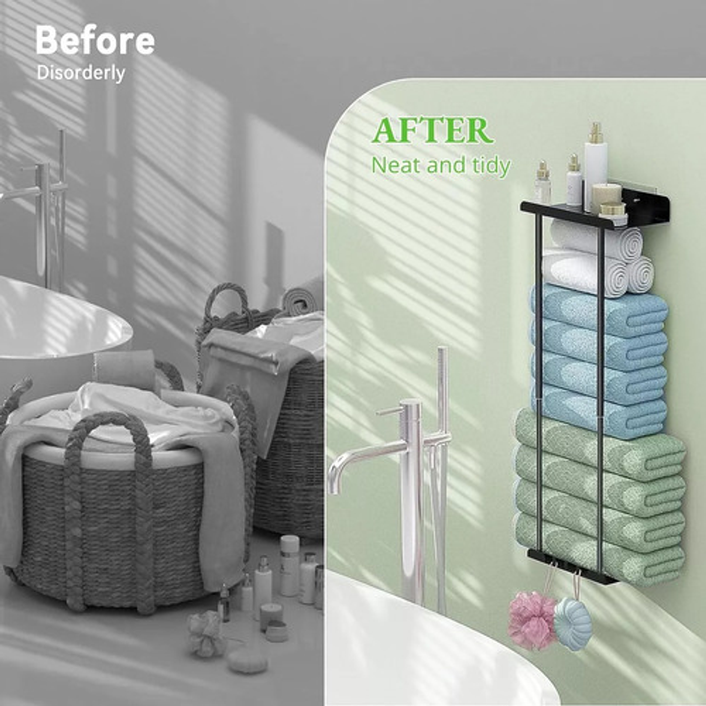 Colgador De Toalla Grados Baño Retráctil Acero Inoxidable  10