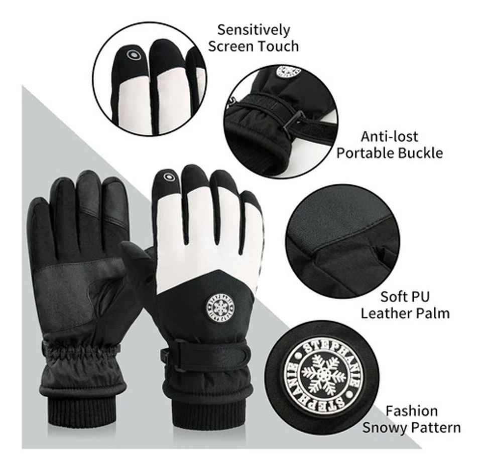 Guantes Invierno Con Pantalla Táctil Para Moto Impermeables 3