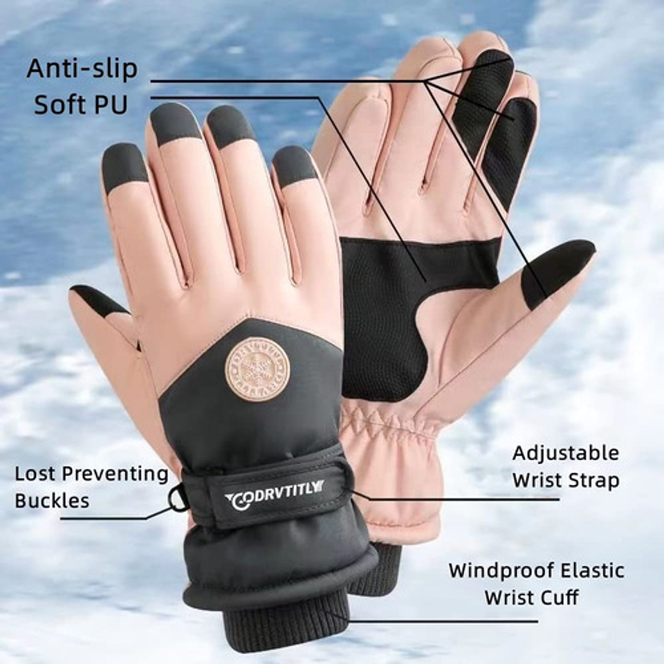 Guantes Invierno Con Pantalla Táctil Para Moto Impermeables 10