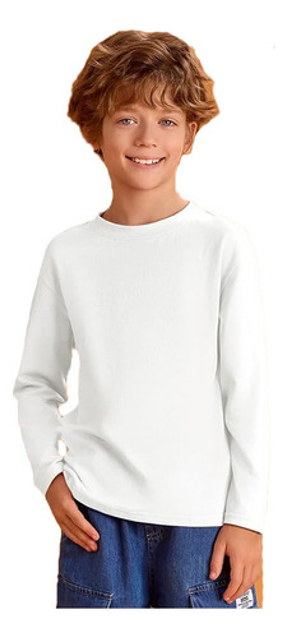 Pack 3 Camisetas Niños Blancas Algodón Con Bambú Manga Larga 23